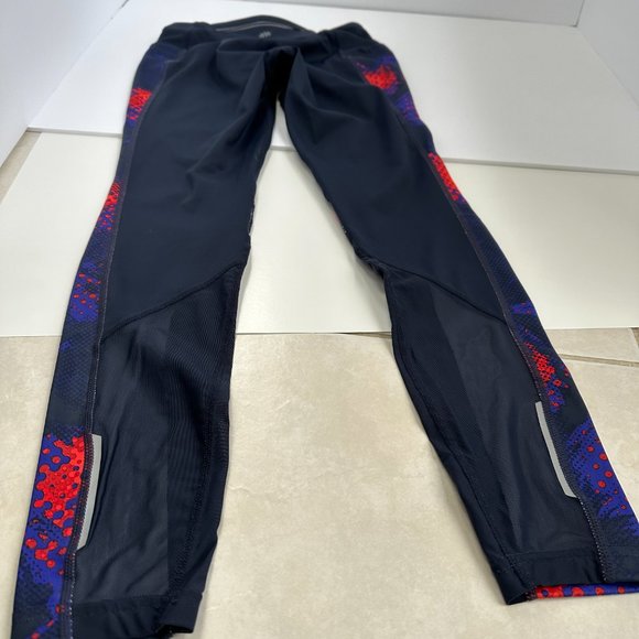 Athleta Leggings Tights Electro Cobalt Orange Crop Yoga Workout XS #153850-01 - Picture 3 of 8